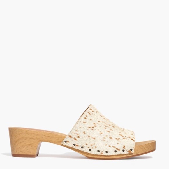 Madewell The Evelyn Slide Clog in Spotted Calf Hair - Picture 2 of 8